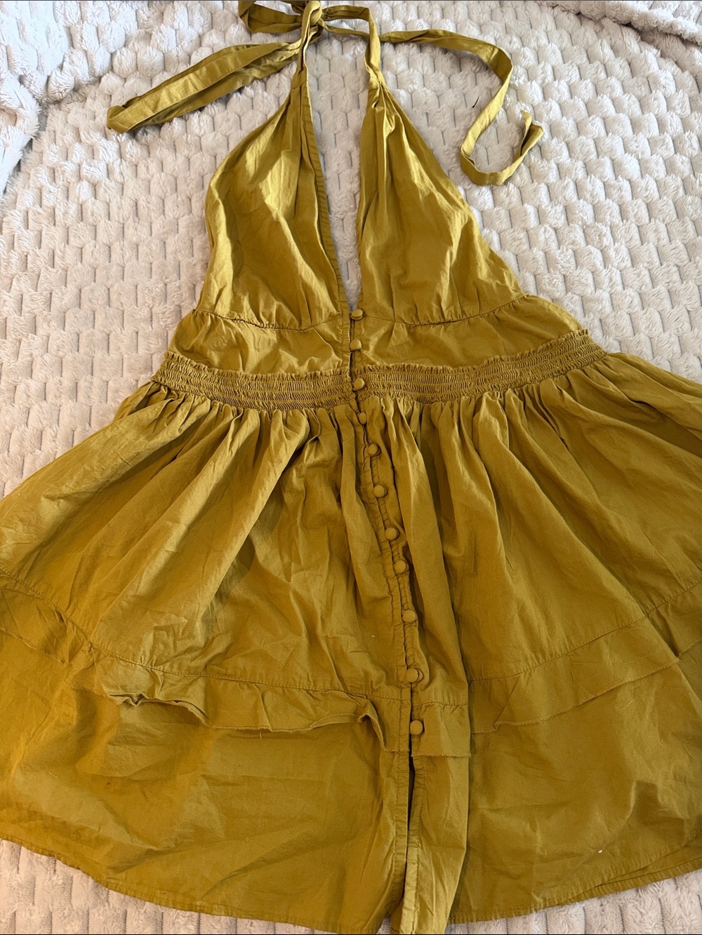 Free People dress ' Mustard Halter Sundress backless